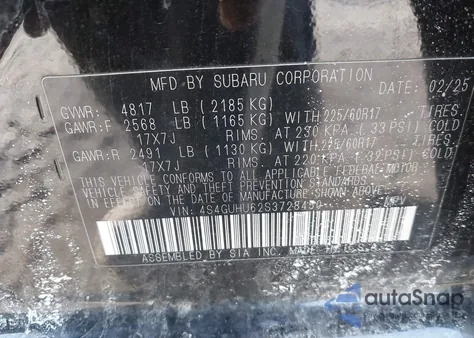 2025 Subaru Crosstrek Wilderness from USA, damaged, VIN 4S4GUHU62S3728450